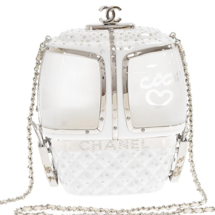 Chanel Gondola Ski Lift Minaudiere in White Plexiglass