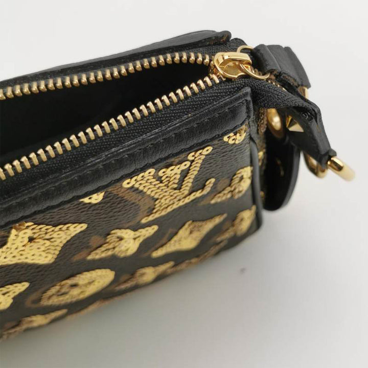 Louis Vuitton Gold Monogram Eclipse Sequin Pochette Accessoires Bag- Limited Edition