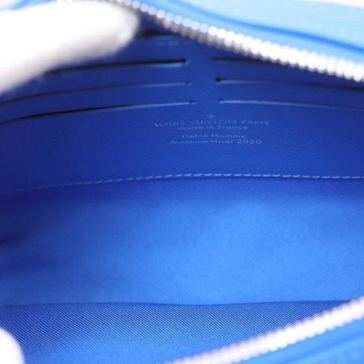 Louis Vuitton Virgil Abloh 2020 Blue Monogram Clouds Coated Canvas Soft Trunk Wallet Silver Hardware