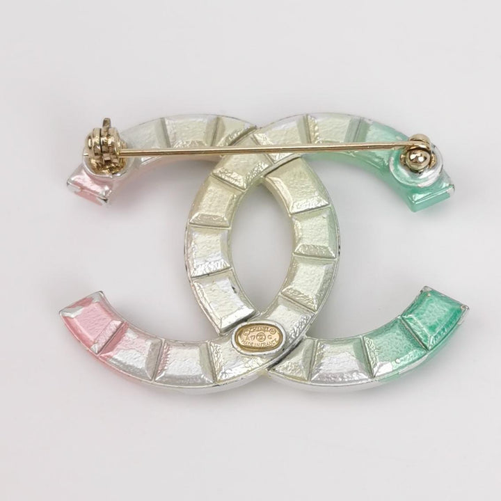 Chanel Metal Studded CC Rainbow Brooch Multicolour