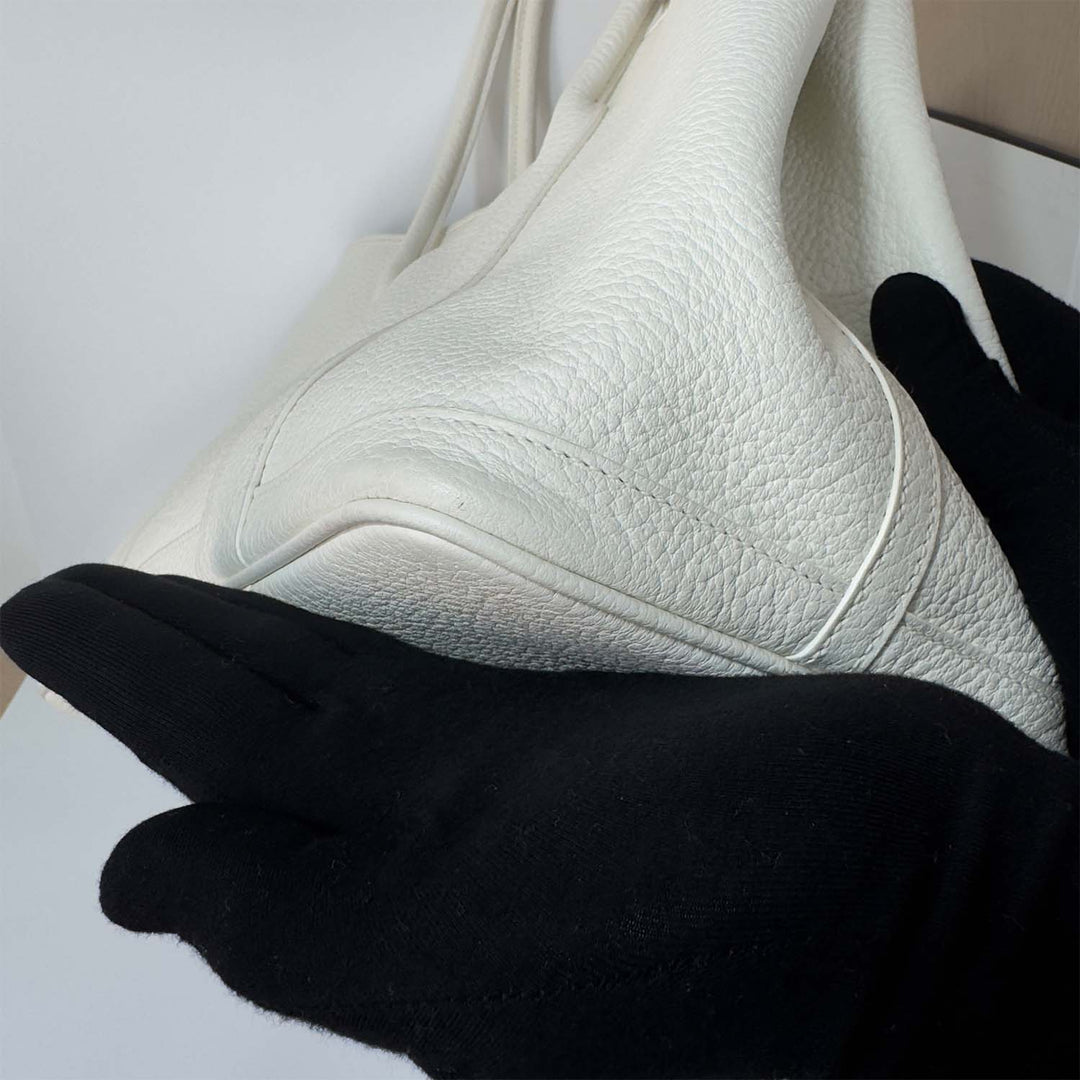 Hermès Garden Party 36 PM in White with Silver Hardware