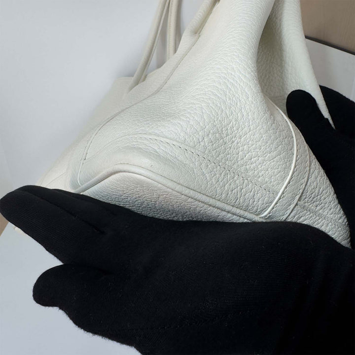 Hermès Garden Party 36 PM in White with Silver Hardware