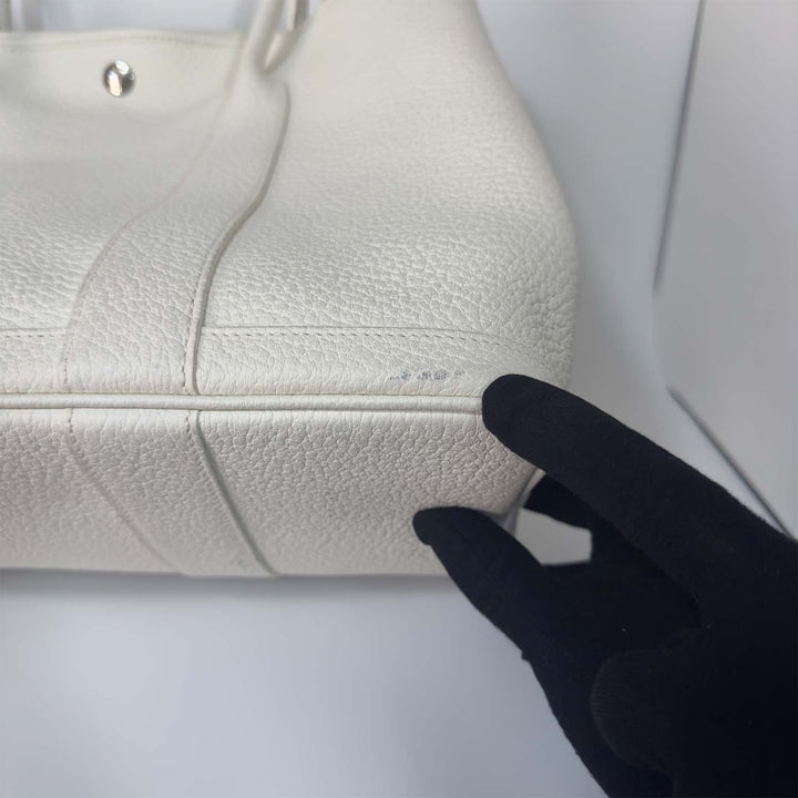Hermès Garden Party 36 PM in White with Silver Hardware
