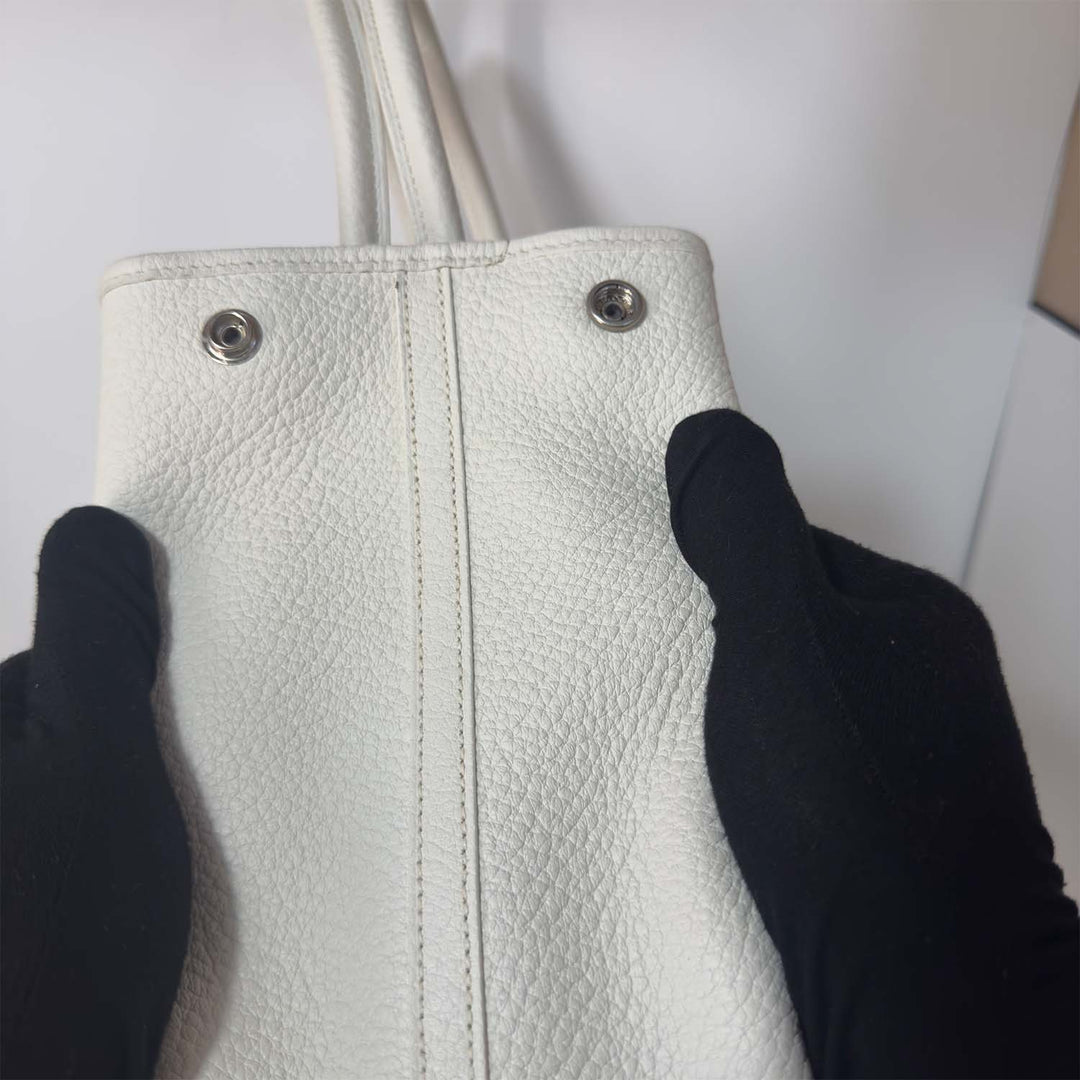 Hermès Garden Party 36 PM in White with Silver Hardware