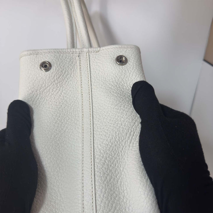 Hermès Garden Party 36 PM in White with Silver Hardware