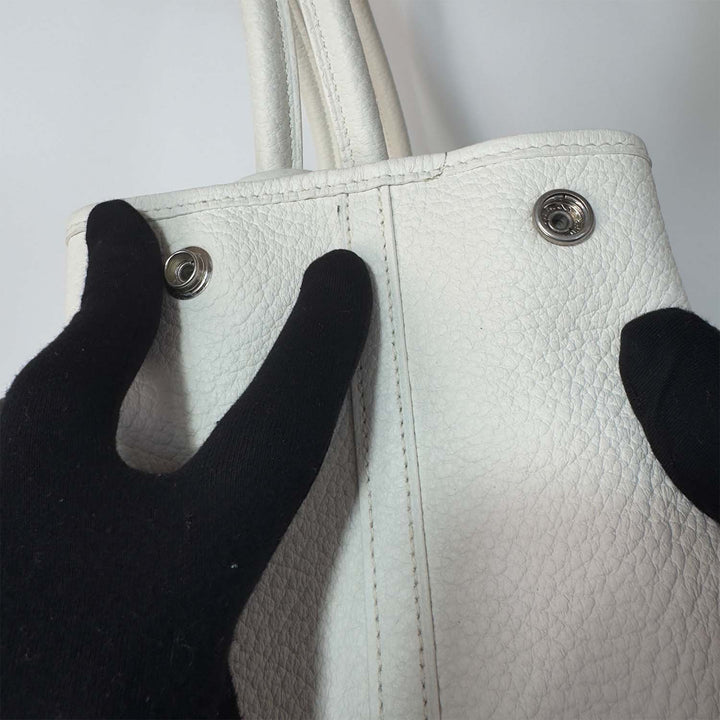Hermès Garden Party 36 PM in White with Silver Hardware