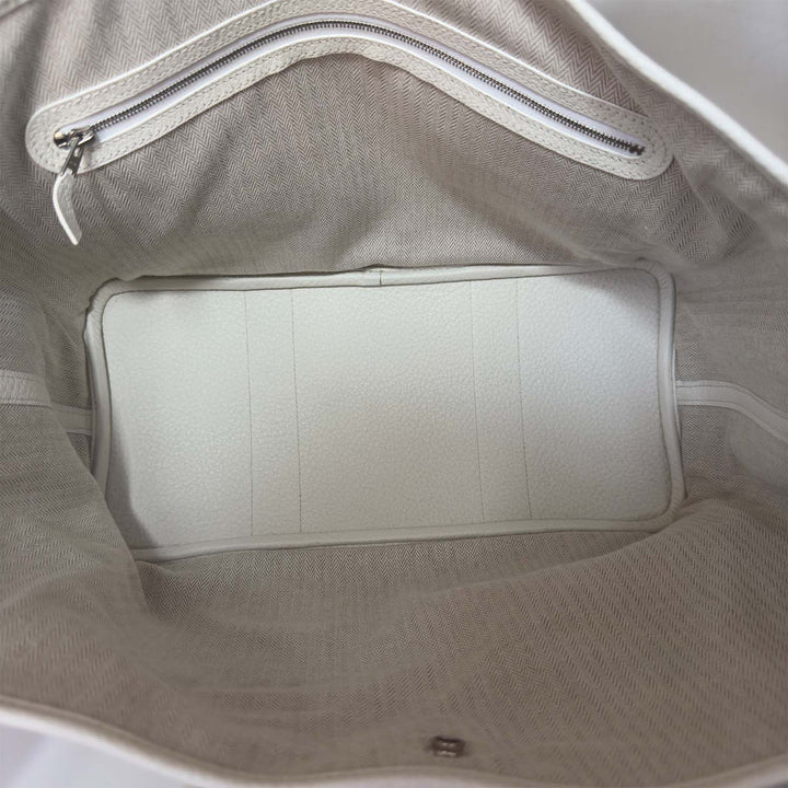 Hermès Garden Party 36 PM in White with Silver Hardware