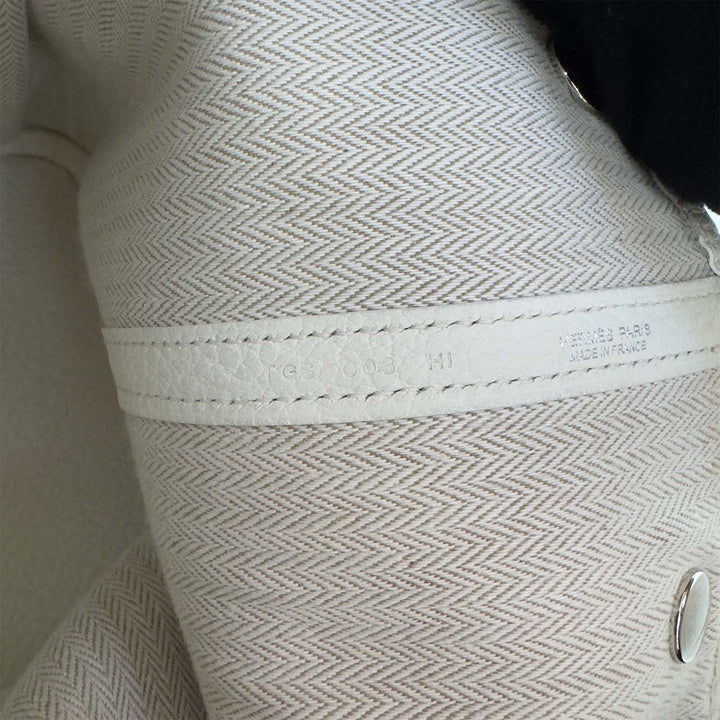 Hermès Garden Party 36 PM in White with Silver Hardware