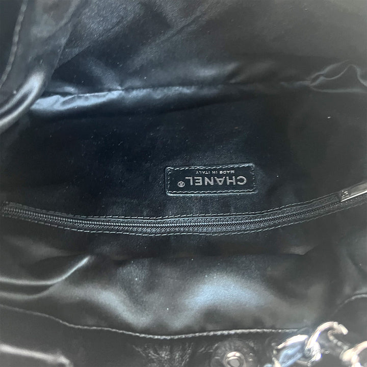 Chanel Small Sequin Drawstring Bag with Silver Hardware