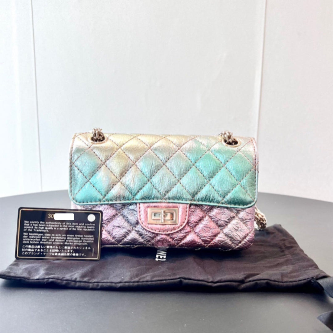 Chanel Metallic Goatskin Quilted Mini 2.55 Reissue Flap Multicolor