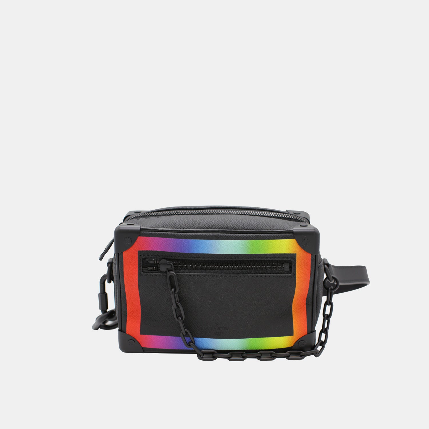 Louis Vuitton Soft Trunk Taiga Rainbow Shoulder Bag Virgil Abloh M30341  w/Box