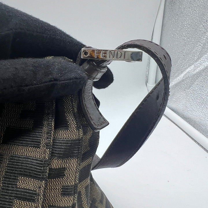 Fendi Vintage Zucca Mamma Baguette Bag with Silver Hardware