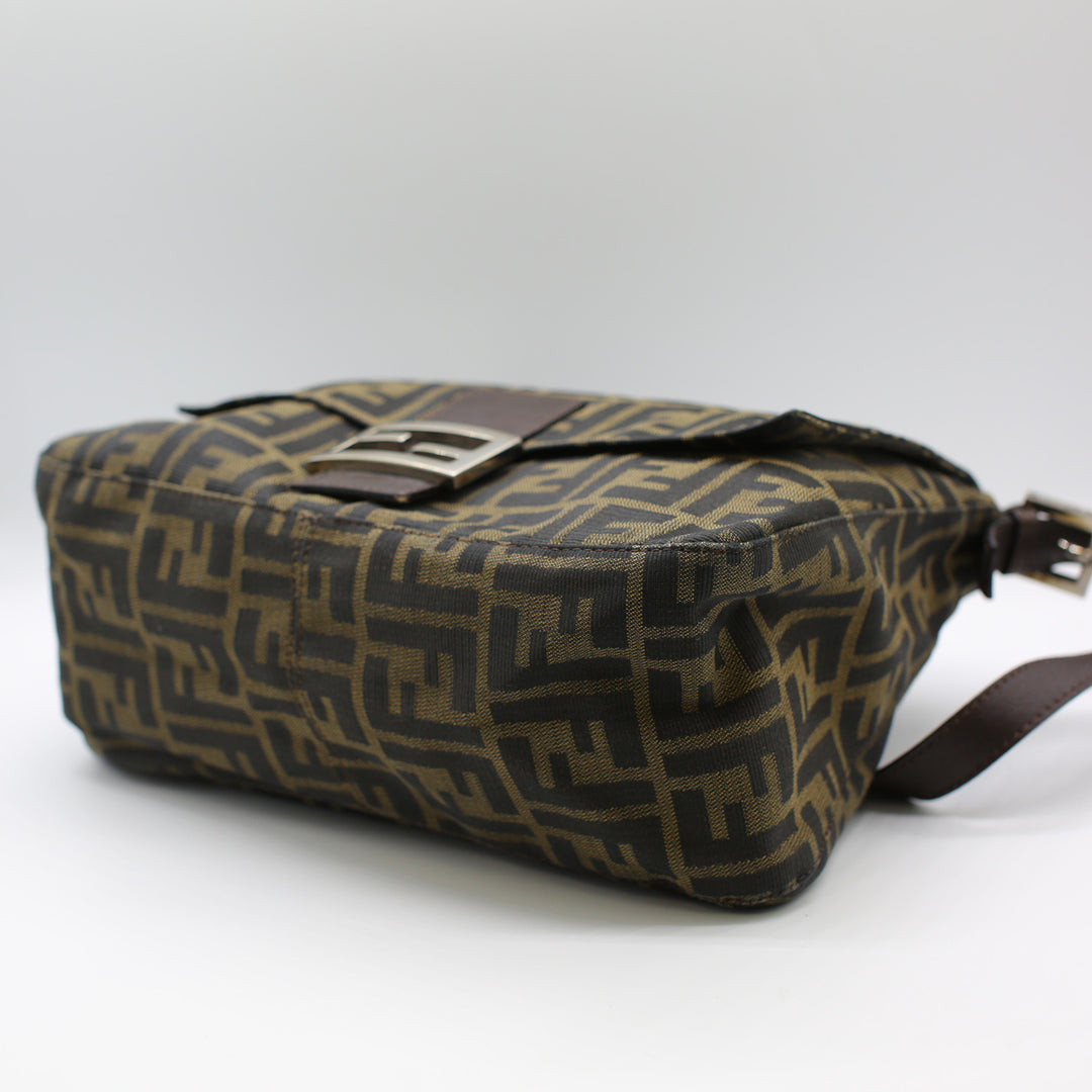 Fendi Vintage Zucca Mamma Baguette Bag with Silver Hardware