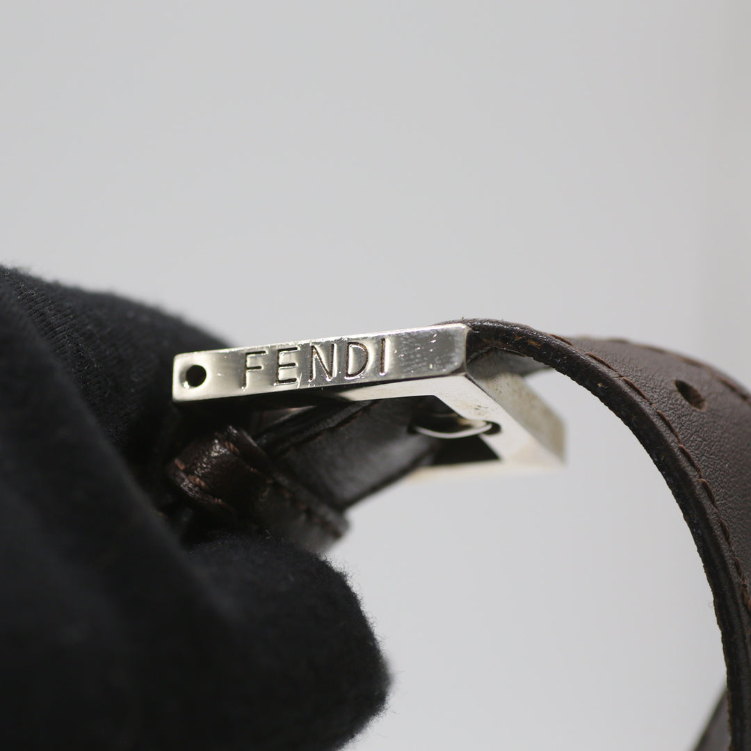 Fendi Vintage Zucca Mamma Baguette Bag with Silver Hardware