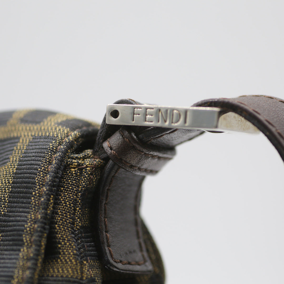 Fendi Vintage Zucca Mamma Baguette Bag with Silver Hardware