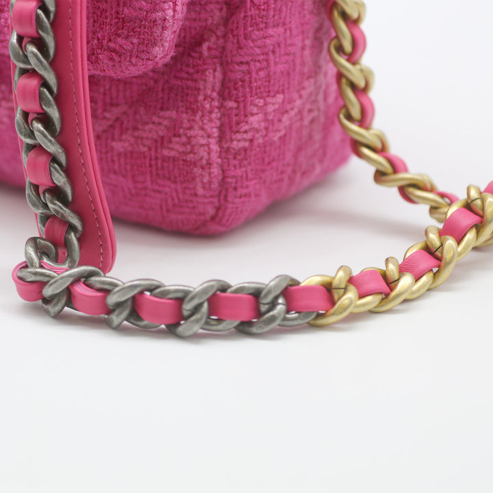 Chanel Medium 19 Flap Bag in Pink Tweed with Mixed Hardware