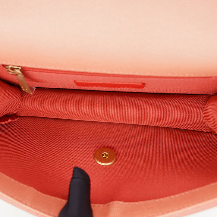 Chanel Sunset on the Sea Flap Bag In Coral Pink Caviar Leather