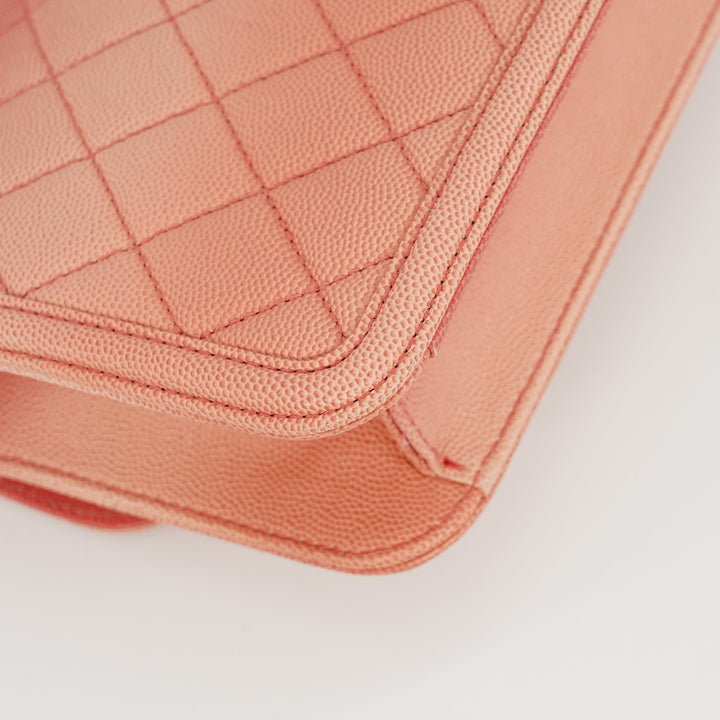 Chanel Sunset on the Sea Flap Bag In Coral Pink Caviar Leather