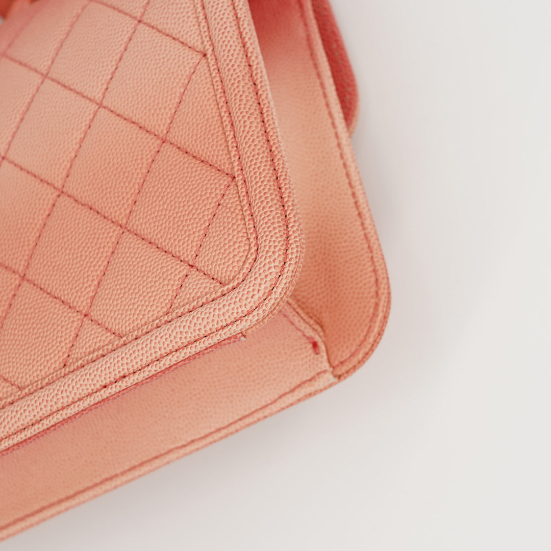 Chanel Sunset on the Sea Flap Bag In Coral Pink Caviar Leather