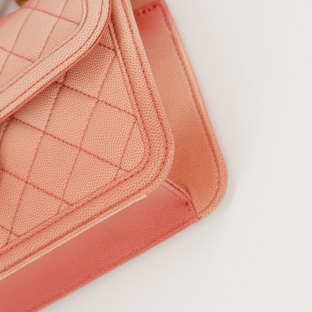 Chanel Sunset on the Sea Flap Bag In Coral Pink Caviar Leather