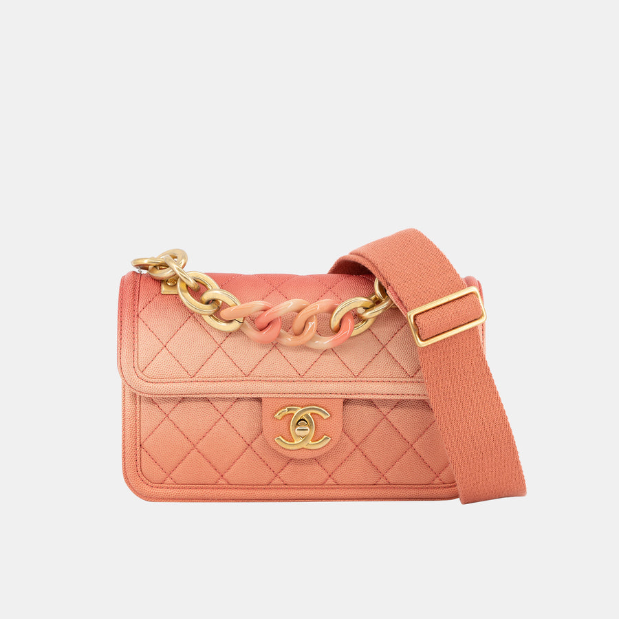 Front of the Chanel Sunset on the Sea Flap Bag.