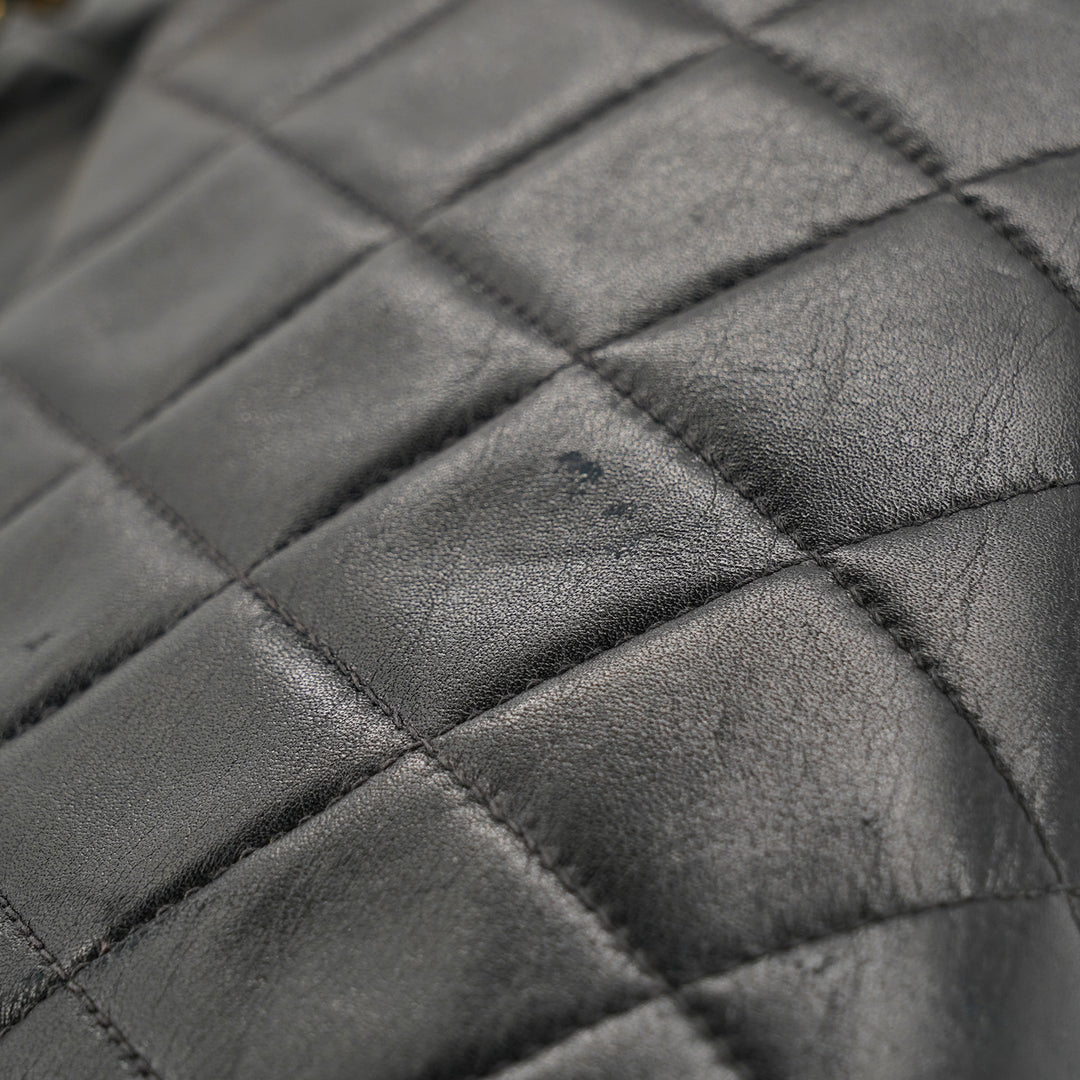 Chanel Vintage Maxi Jumbo XL Flap Bag in Black Quilted Lambskin