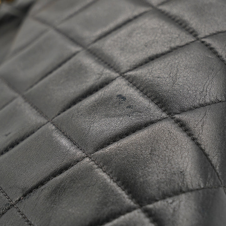 Chanel Vintage Maxi Jumbo XL Flap Bag in Black Quilted Lambskin