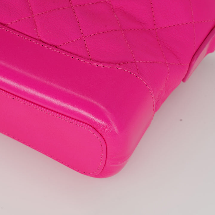 Chanel Small Gabrielle in Fluorescent Pink Calfskin with Mixed Hardware