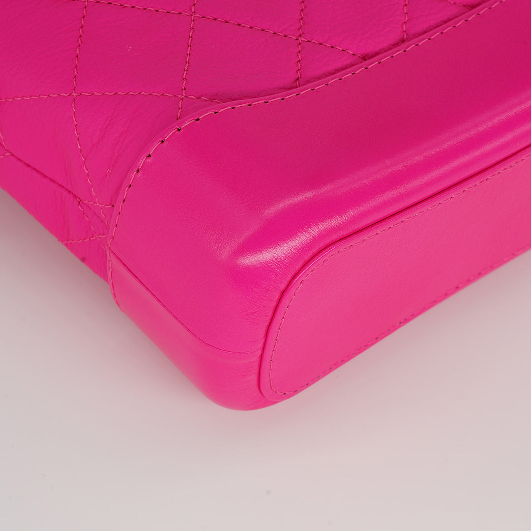 Chanel Small Gabrielle in Fluorescent Pink Calfskin with Mixed Hardware