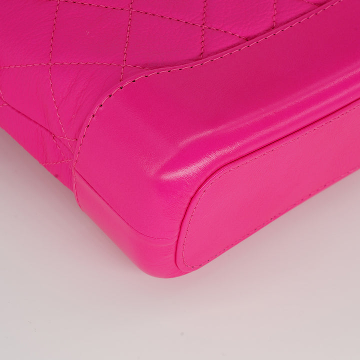 Chanel Small Gabrielle in Fluorescent Pink Calfskin with Mixed Hardware