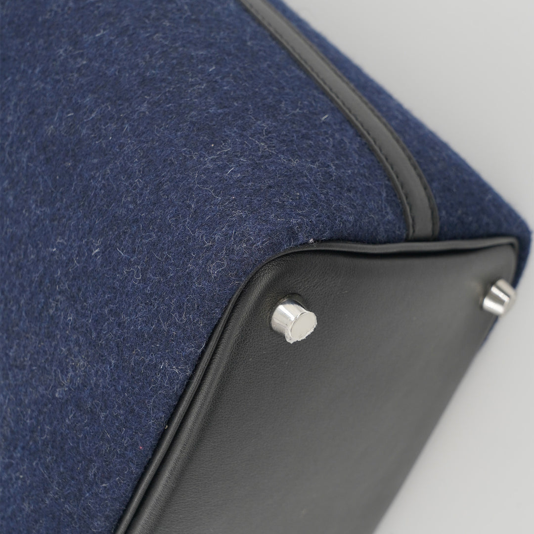 Hermès Picotin Lock 18 PM Tote Bag Felt Swift leather in Black and Blue
