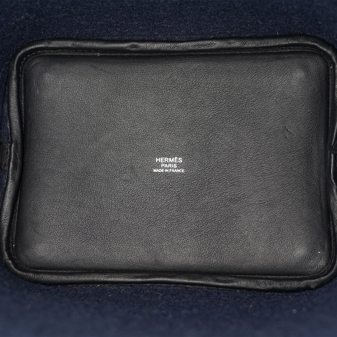 Hermès Picotin Lock 18 PM Tote Bag Felt Swift leather in Black and Blue