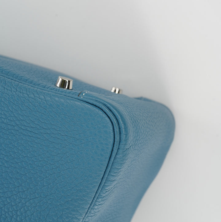 Hermes Lindy 34 Togo Leather Handbag In Blue