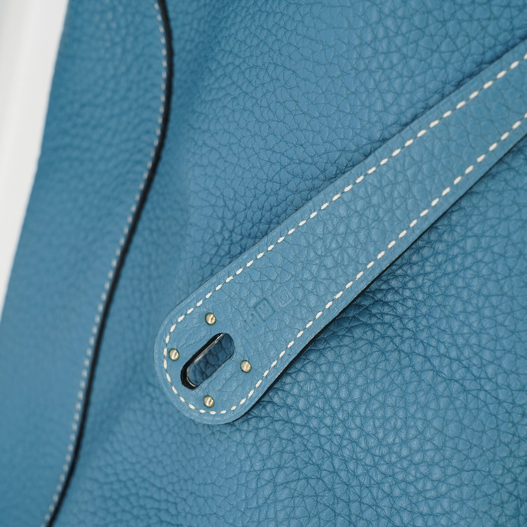 Hermes Lindy 34 Togo Leather Handbag In Blue