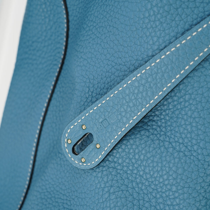Hermes Lindy 34 Togo Leather Handbag In Blue