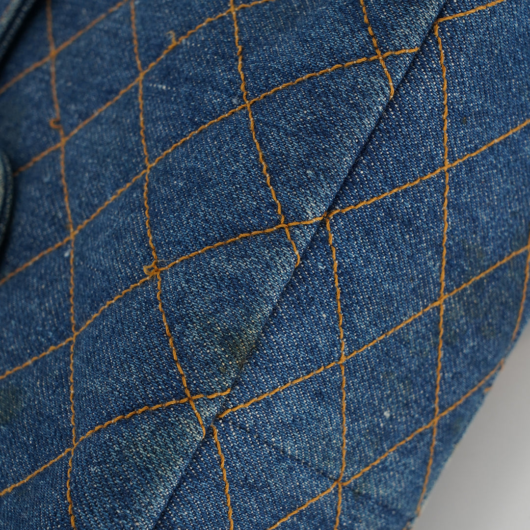 Chanel Vintage Denim Flap Backpack with Gold Hardware