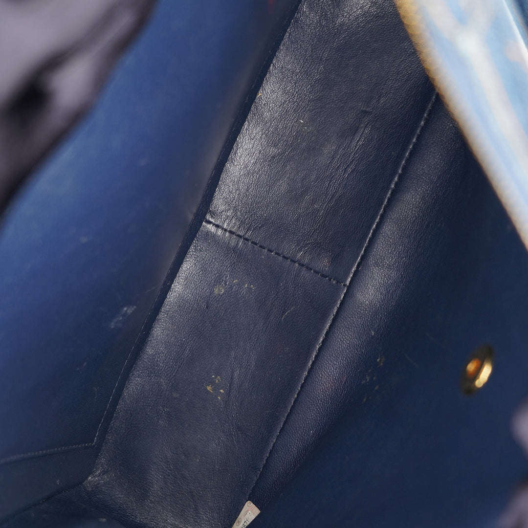 Chanel Vintage Denim Flap Backpack with Gold Hardware