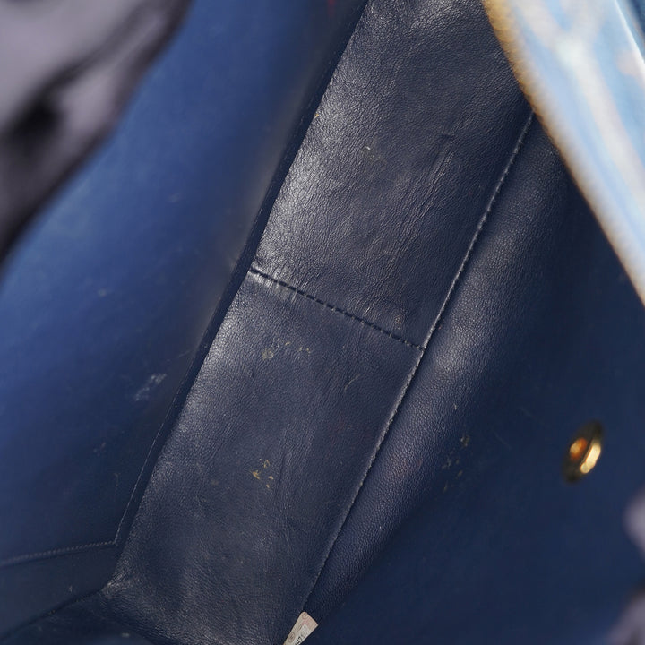 Chanel Vintage Denim Flap Backpack with Gold Hardware