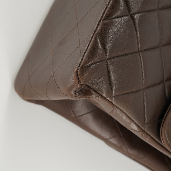Chanel Vintage Two-Face Double Sided Classic Flap Bag in Brown with Gold Hardware
