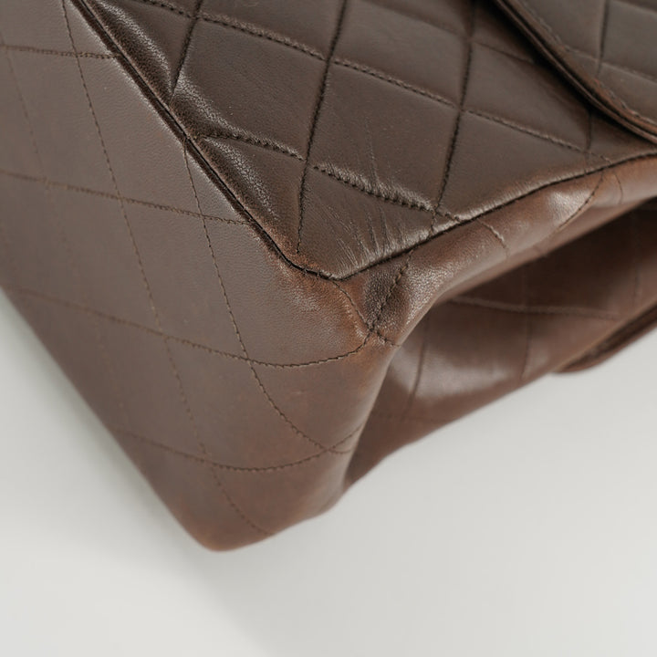 Chanel Vintage Two-Face Double Sided Classic Flap Bag in Brown with Gold Hardware