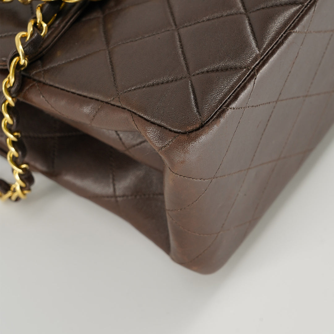Chanel Vintage Two-Face Double Sided Classic Flap Bag in Brown with Gold Hardware