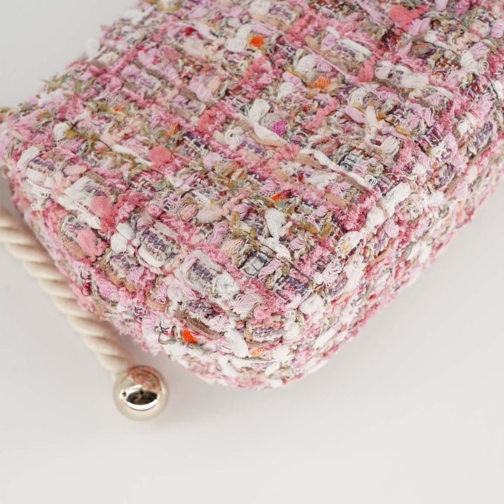 Chanel *Rare Runway* Pink Tweed and Pearls Classic Single Flap Bag