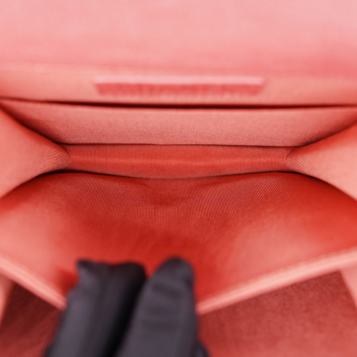Chanel North South Boy Flap Bag in Pink Caviar and Gold Hardware