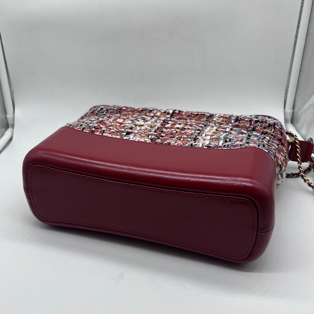 Chanel Medium Gabrielle Hobo in Red Tweed Calfskin with Mixed Hardware