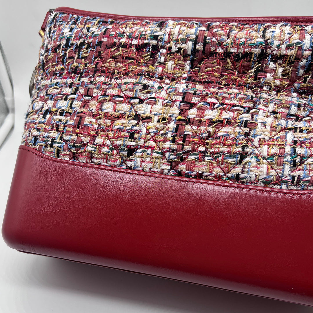 Chanel Medium Gabrielle Hobo in Red Tweed Calfskin with Mixed Hardware