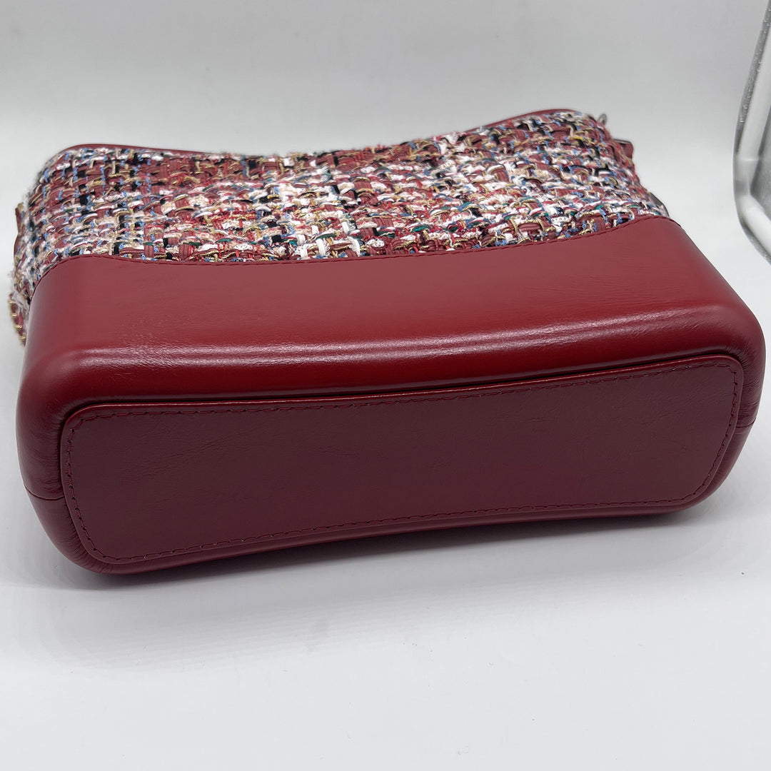 Chanel Medium Gabrielle Hobo in Red Tweed Calfskin with Mixed Hardware