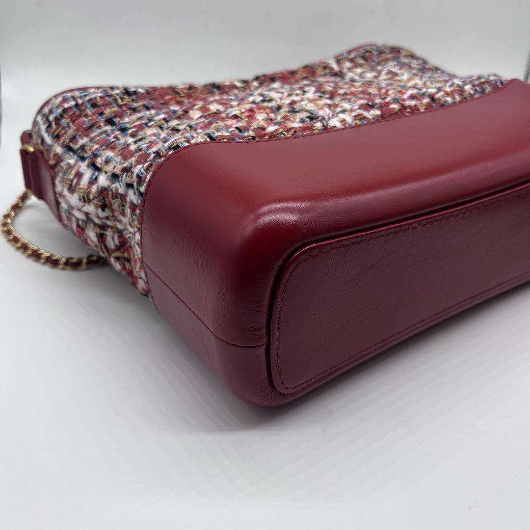 Chanel Medium Gabrielle Hobo in Red Tweed Calfskin with Mixed Hardware