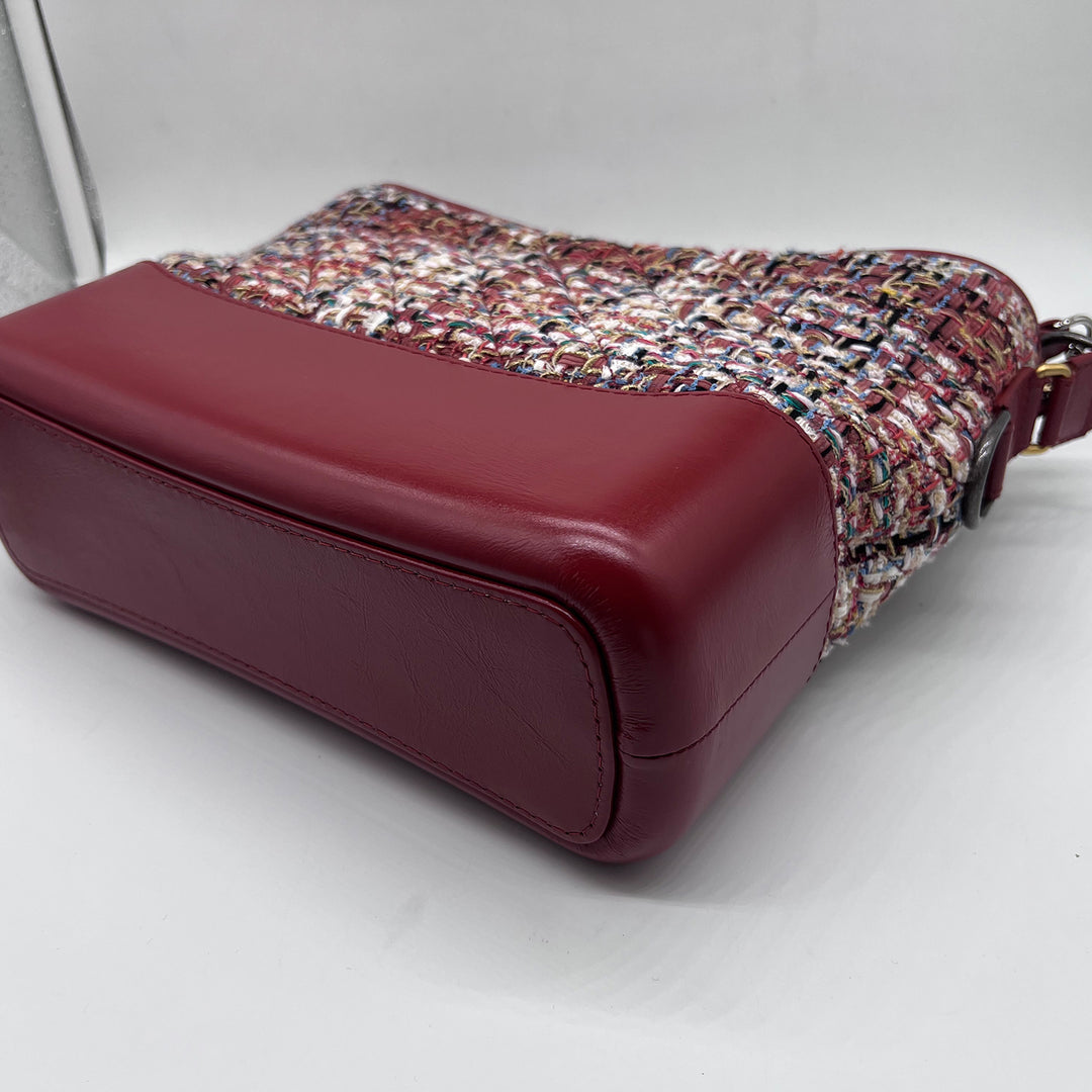 Chanel Medium Gabrielle Hobo in Red Tweed Calfskin with Mixed Hardware