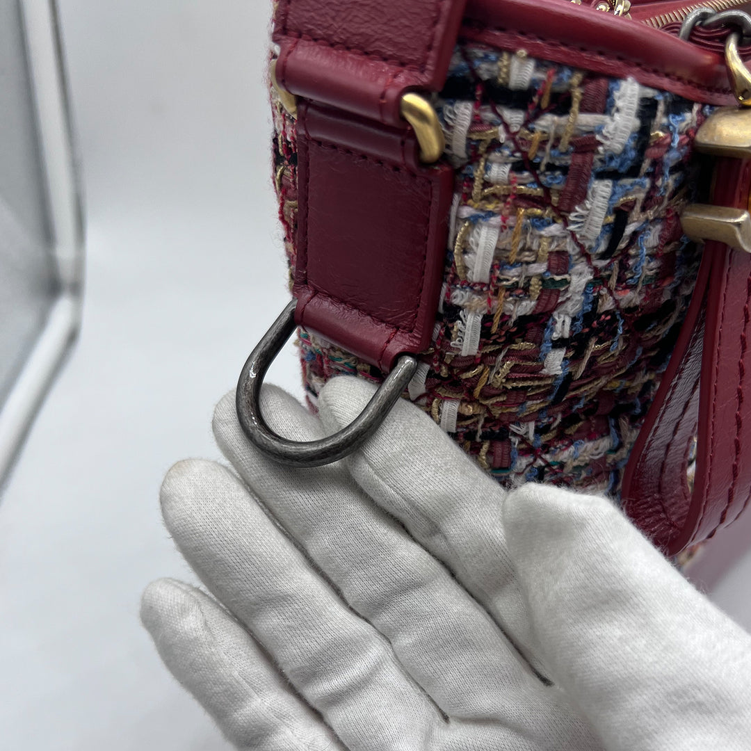 Chanel Medium Gabrielle Hobo in Red Tweed Calfskin with Mixed Hardware