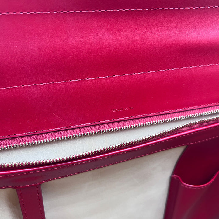 Delvaux Brillant GM Red Box Calfskin Leather Bag with Gold Hardware
